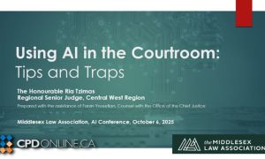 Insights from the Bench: Using AI in the Courtroom – Tips and Traps