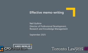 Effective Memo-Writing 2025