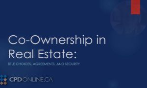 Co-ownership in Real Estate: Title Choices, Agreements and Security